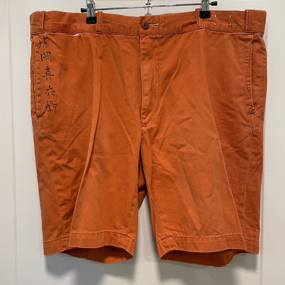 Polo Ralph Lauren Mens Orange GI Fit Cotton Shorts Japanese Script Size 40